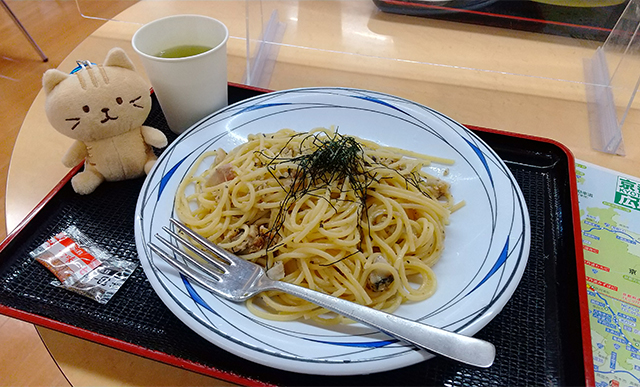 道の駅　味夢の里の「ハーブへしこパスタ」